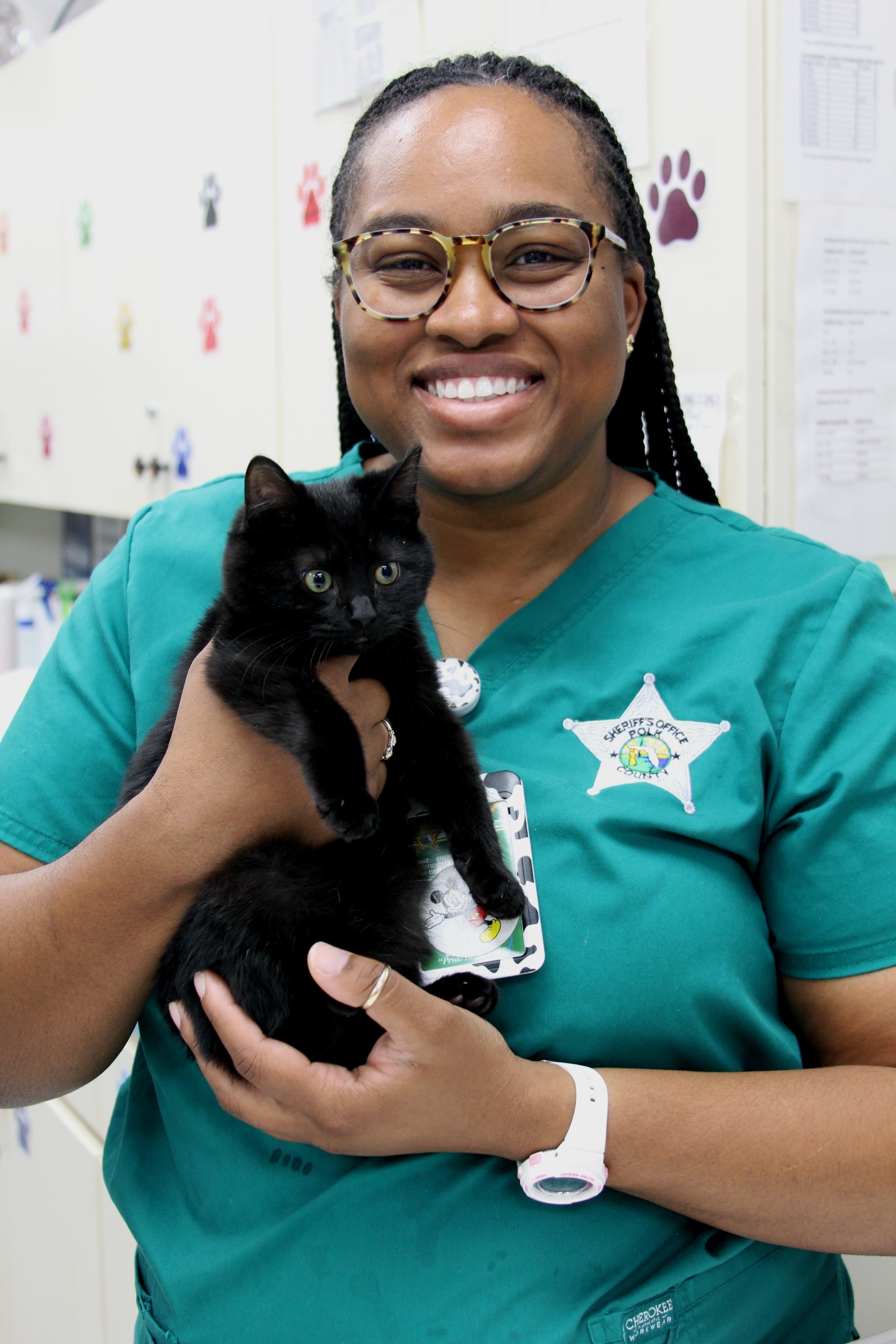 vet tech and pup