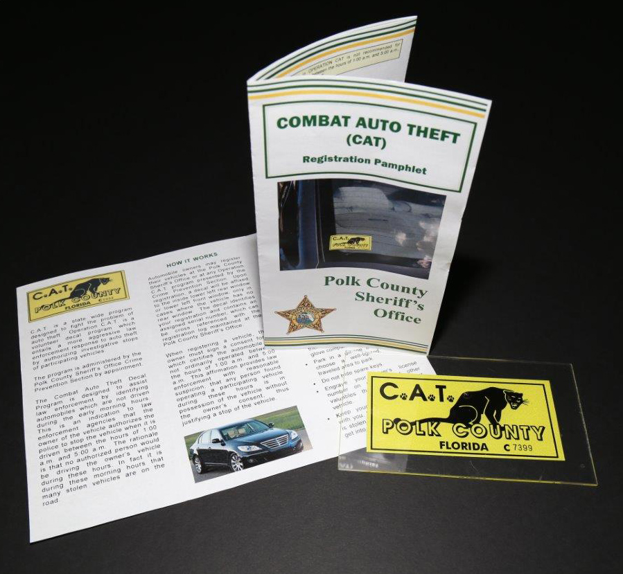 Combat Auto Theft paperwork